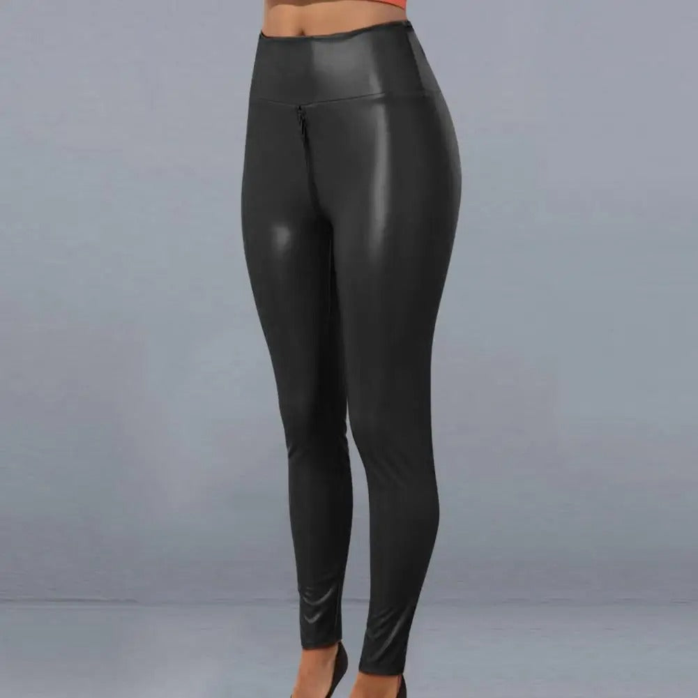 ELARA ™- Matte Leather Trousers