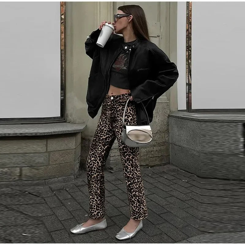 ELARA ™-Leopard Jeans